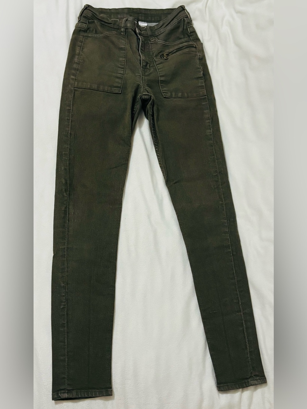 Olive Green Skinny Utility Pants